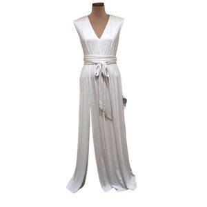 NWT Dress The Population Krista Maxi Dress Size Small Ivory Shimmer Gown